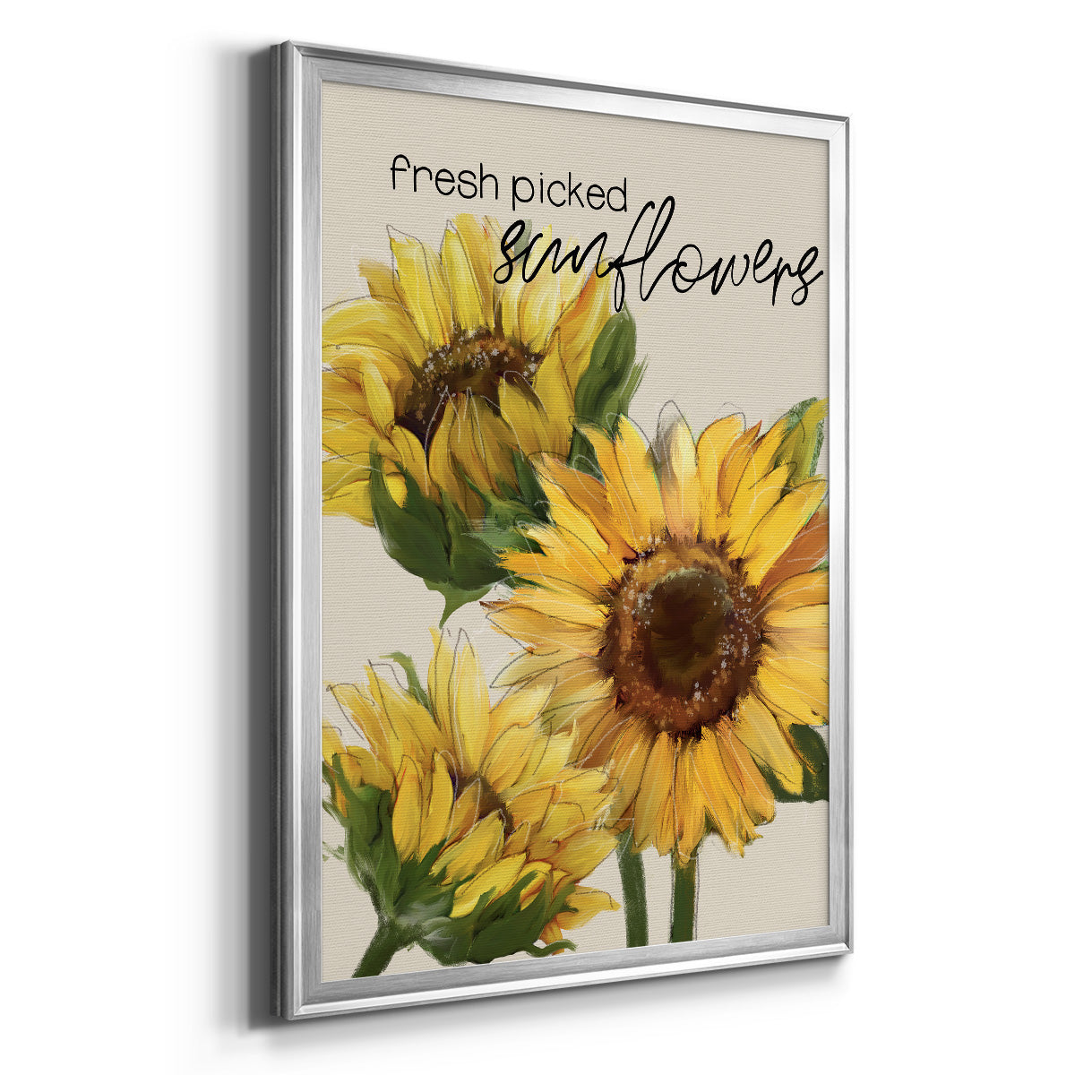 Fresh Picked Sunflowers - Modern Framed Canvas Print