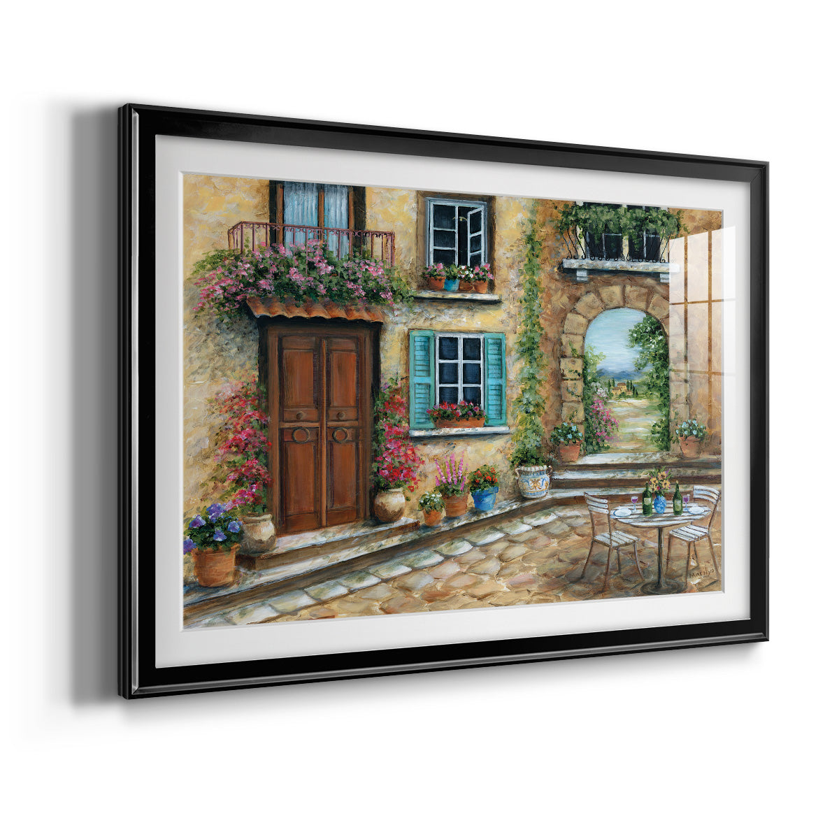 Tuscan Courtyard Premium Framed Print - Ready to Hang