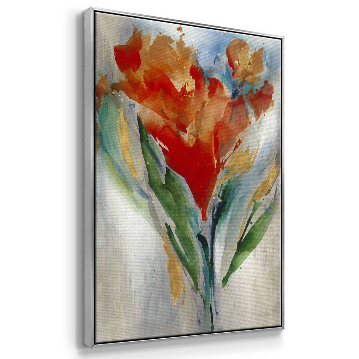 Wild Flower Bouquet Framed Premium Gallery Wrapped Canvas - Ready to Hang