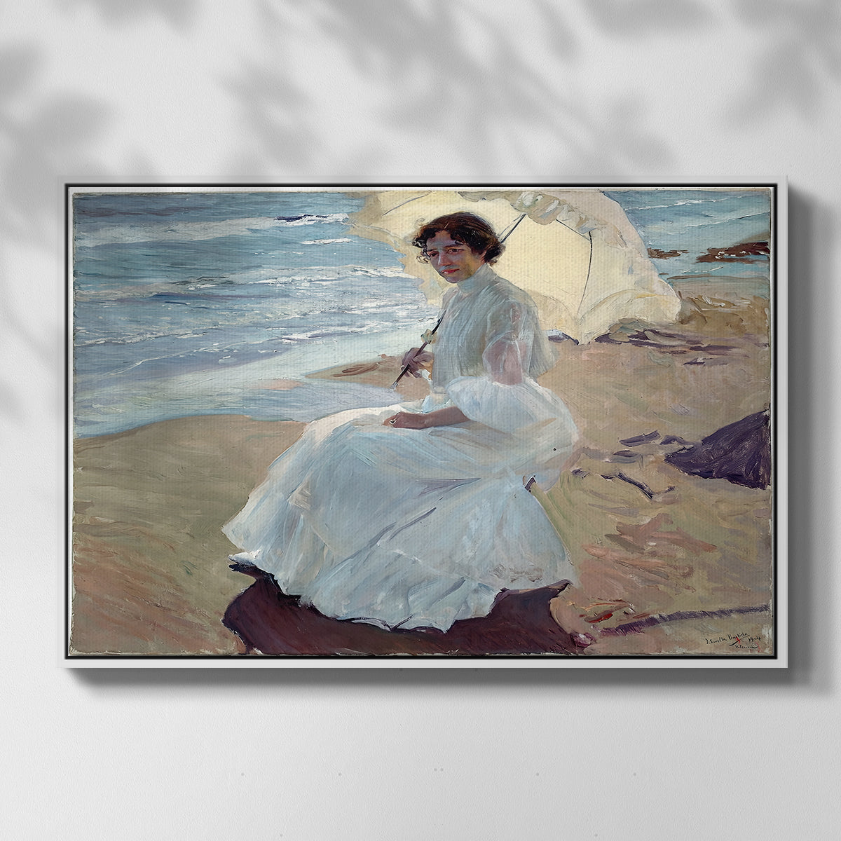 Clotilde on the Beach, 1904 - Floater Framed Canvas Print