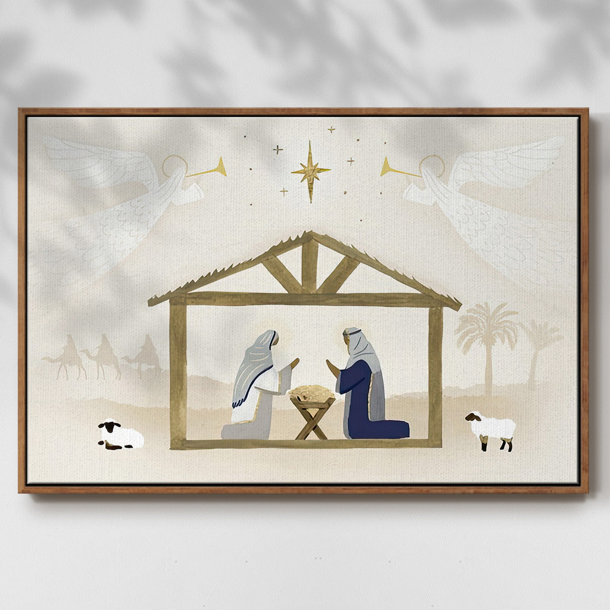 Away in a Manger Collection A - Framed Gallery Wrapped Canvas in Floating Frame