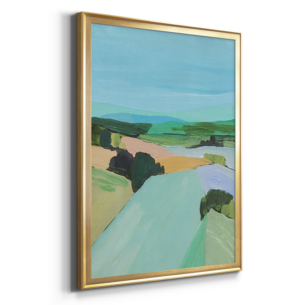 Bright Colored Countryside IV - Modern Framed Canvas Print