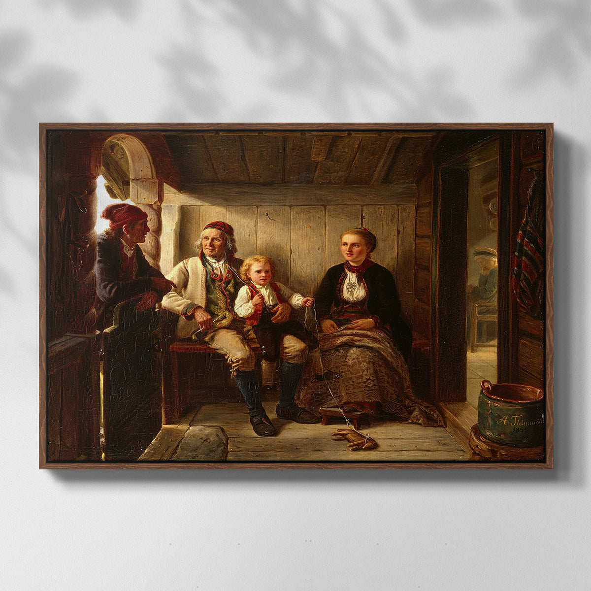 Neighbors (Naboer), 1855 - Floater Framed Canvas Print