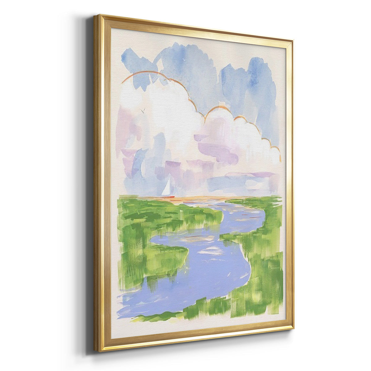 Low Country River Vista I - Modern Framed Canvas Print