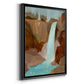 Turquoise Falls II - Modern Framed Canvas Print