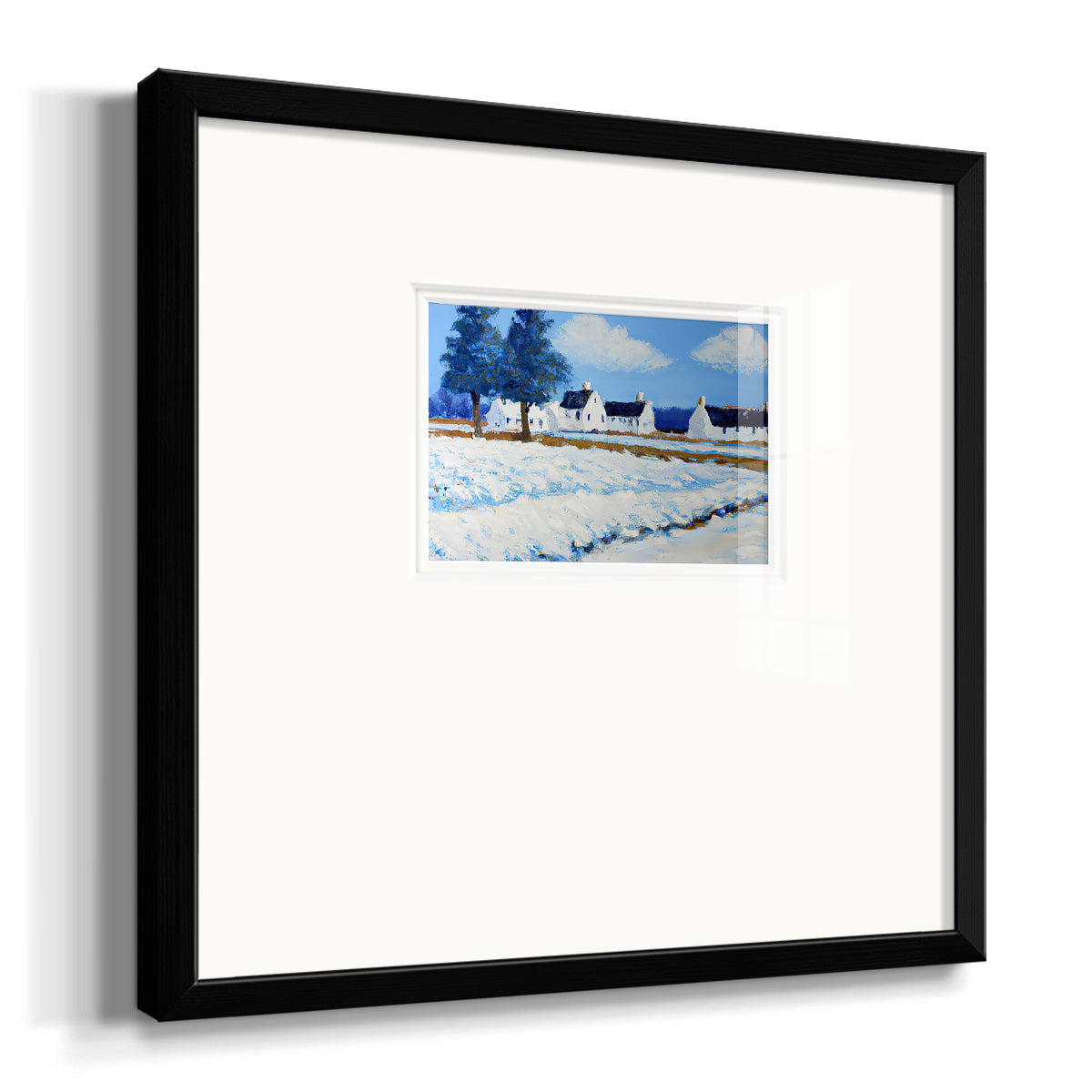 Winter Barn V Premium Framed Print Double Matboard