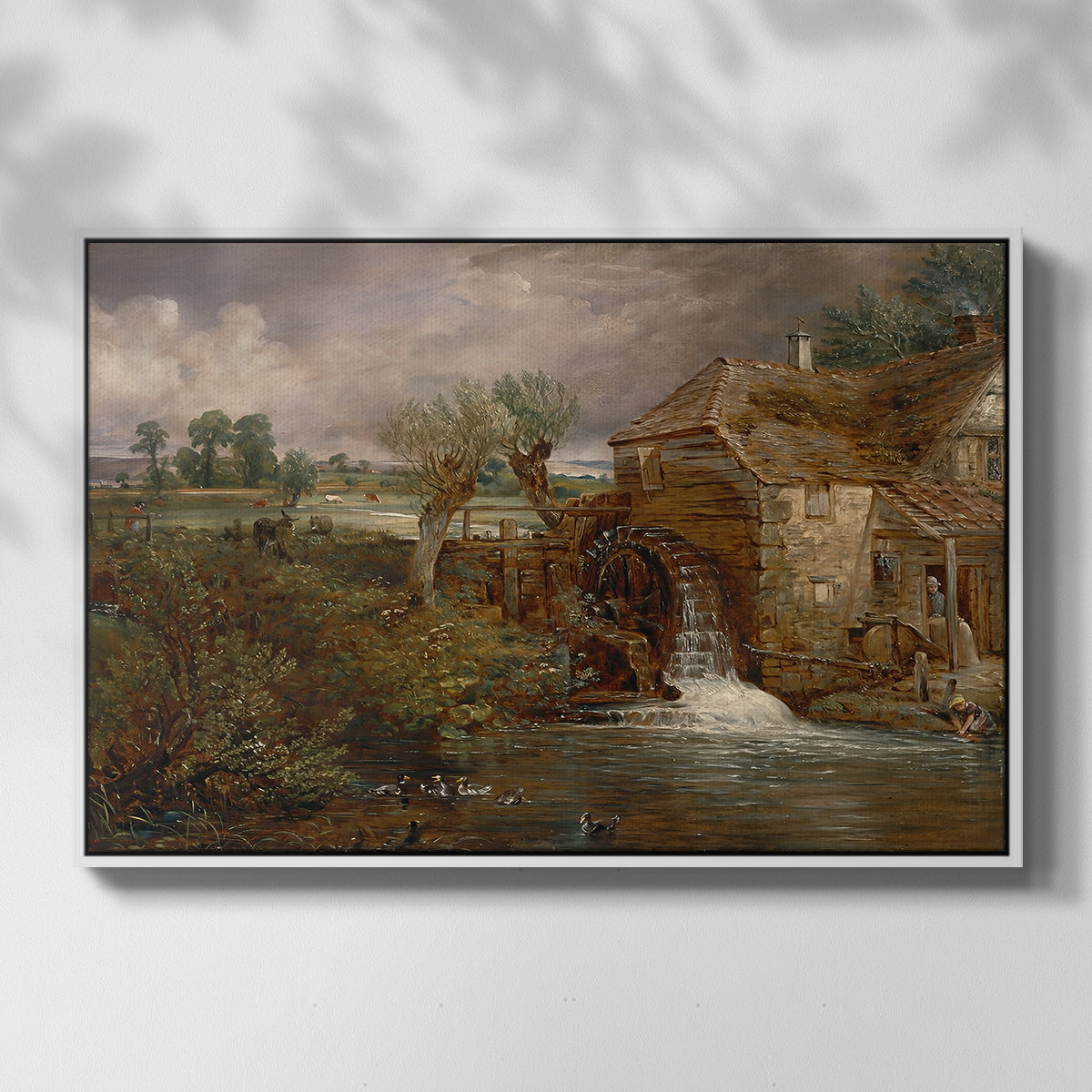 Parham Mill, Gillingham, 1826 - Floater Framed Canvas Print