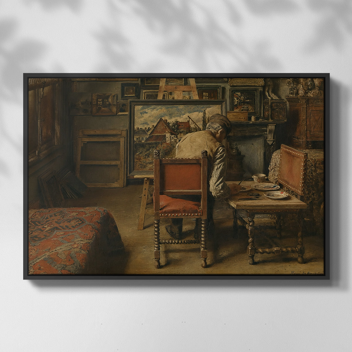The Retoucher (The Restorer), 1876 - Floater Framed Canvas Print