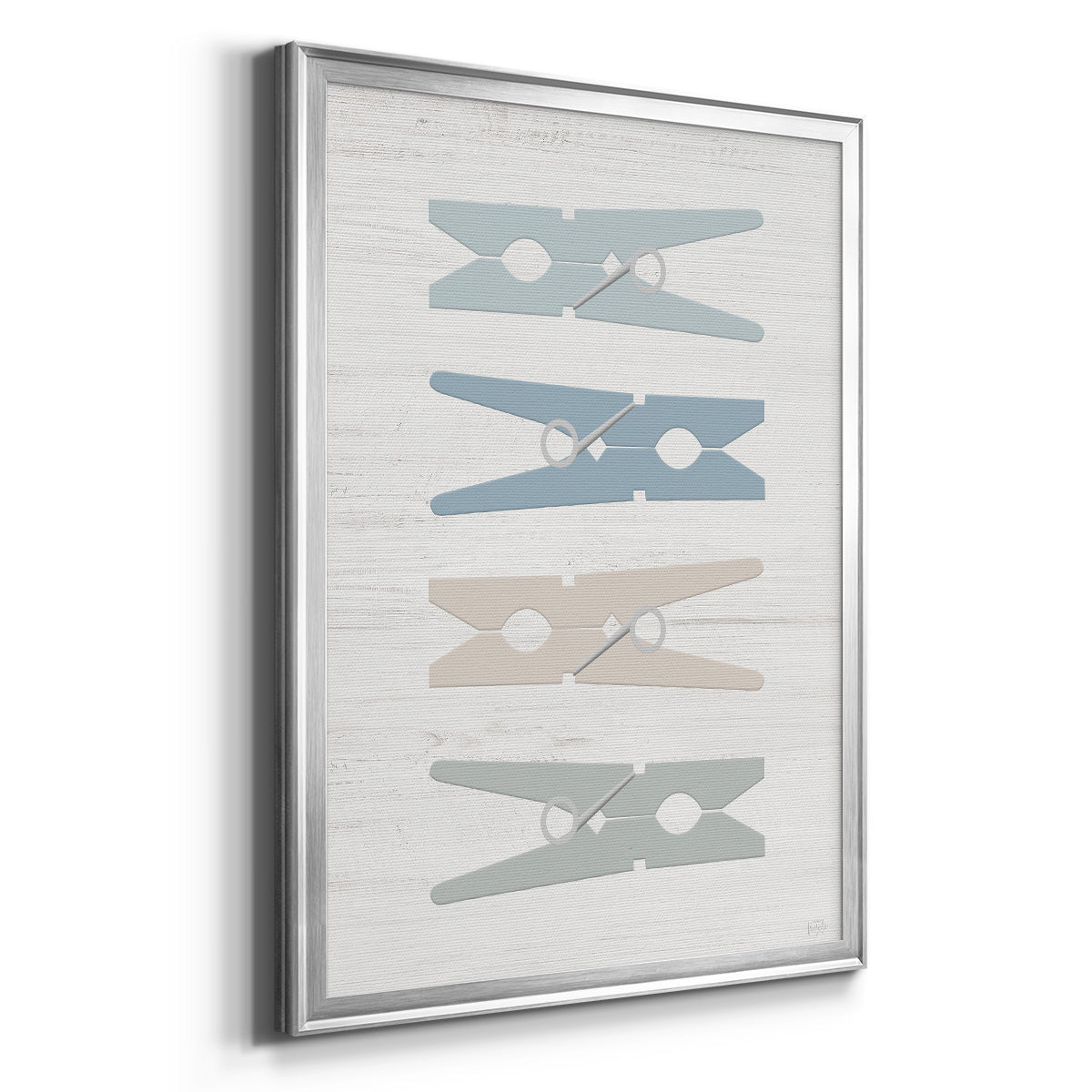 Laundry Pins - Modern Framed Canvas Print