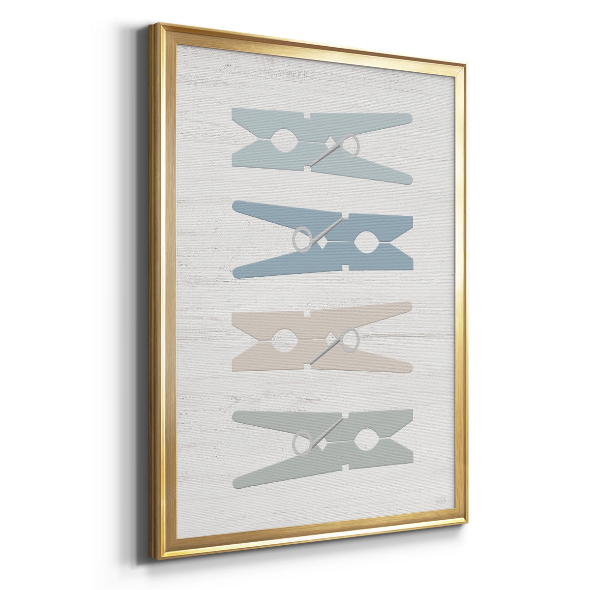 Laundry Pins - Modern Framed Canvas Print