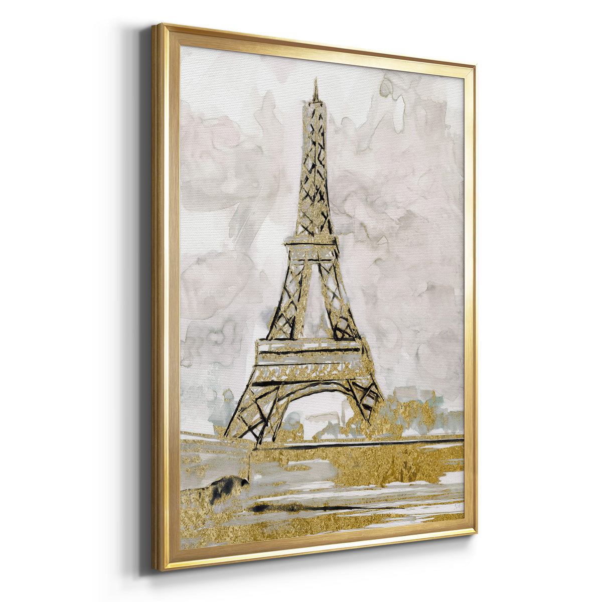 Eiffel Tower Glitz - Modern Framed Canvas Print