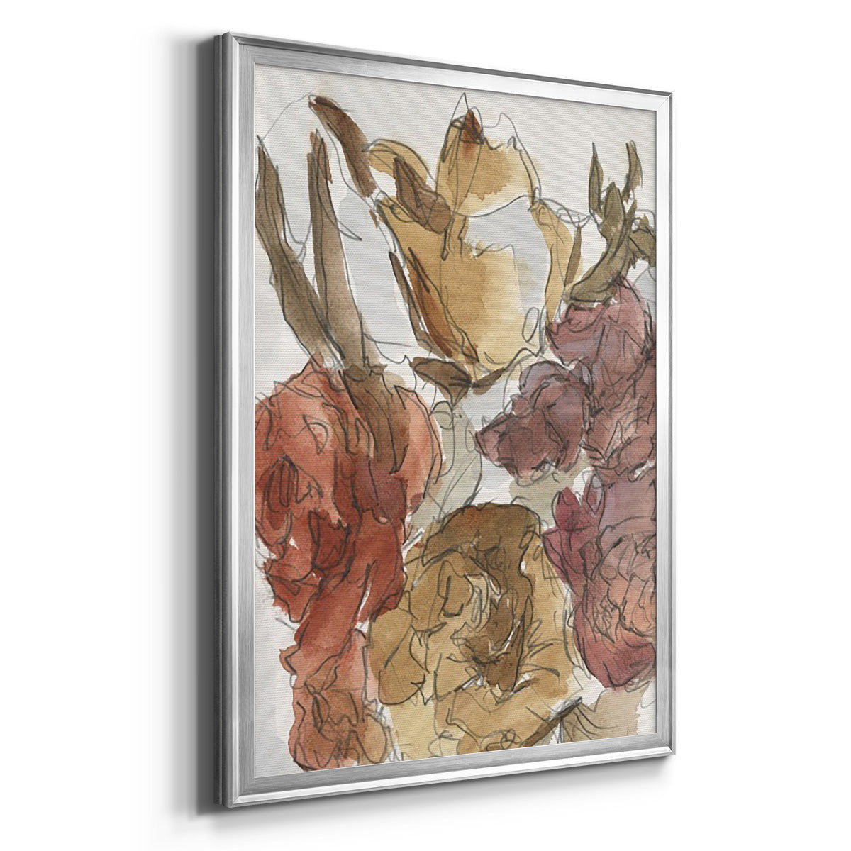 Cropped Floral Arrangement I - Modern Framed Canvas Print