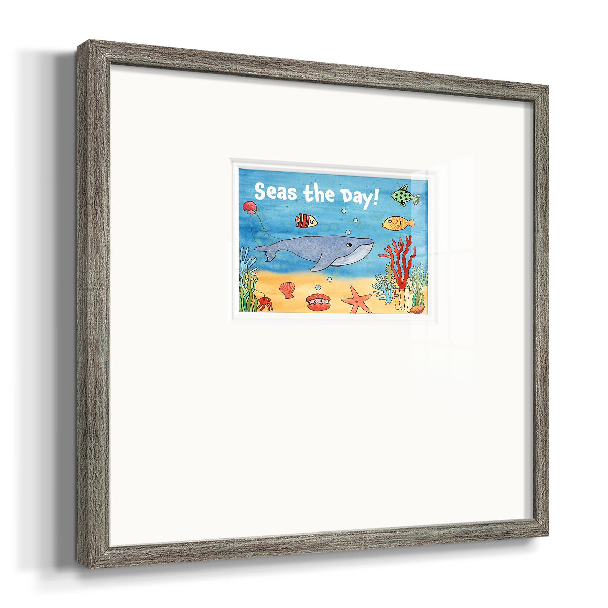 Cute Sea Creatures II Premium Framed Print Double Matboard