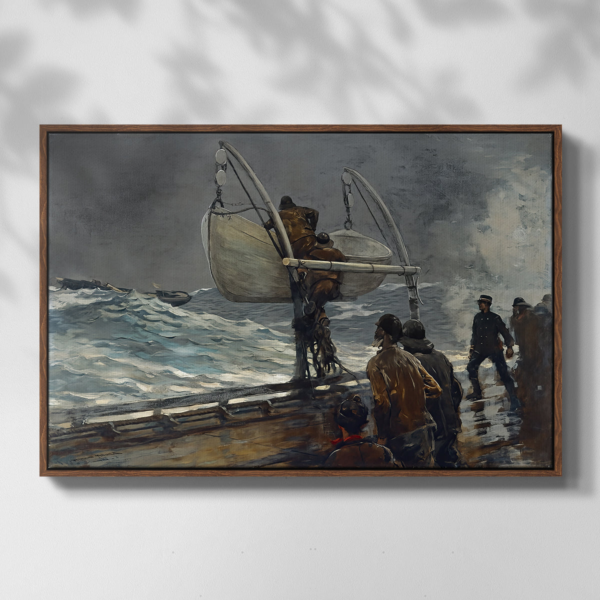 The Signal of Distress, c. 1896 - Floater Framed Canvas Print