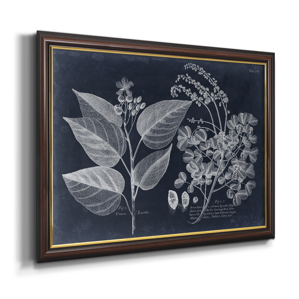 Foliage on Navy III Premium Framed Canvas- Ready to Hang