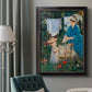 Intimate domestic genre scene by Édouard Manet in an ornate black frame with gilded inner detail displayed in a neutral interior setting.