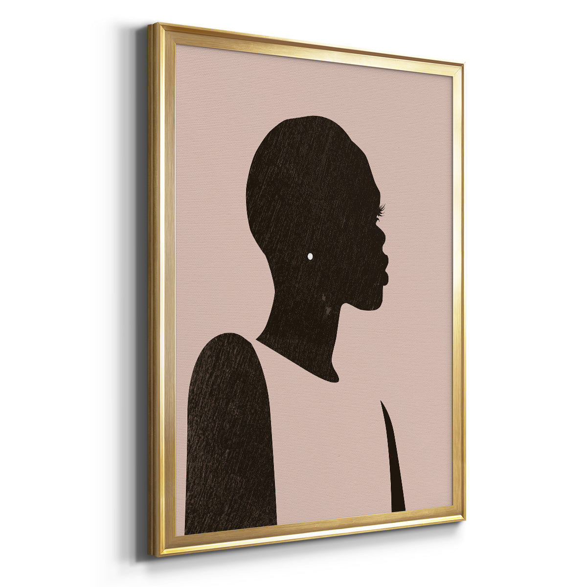 Pink Silhouette II - Modern Framed Canvas Print