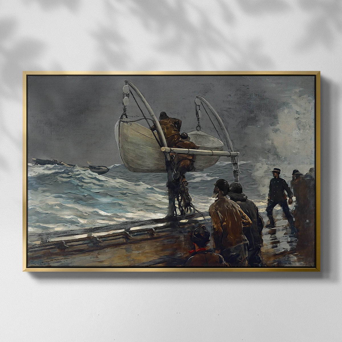 The Signal of Distress, c. 1896 - Floater Framed Canvas Print