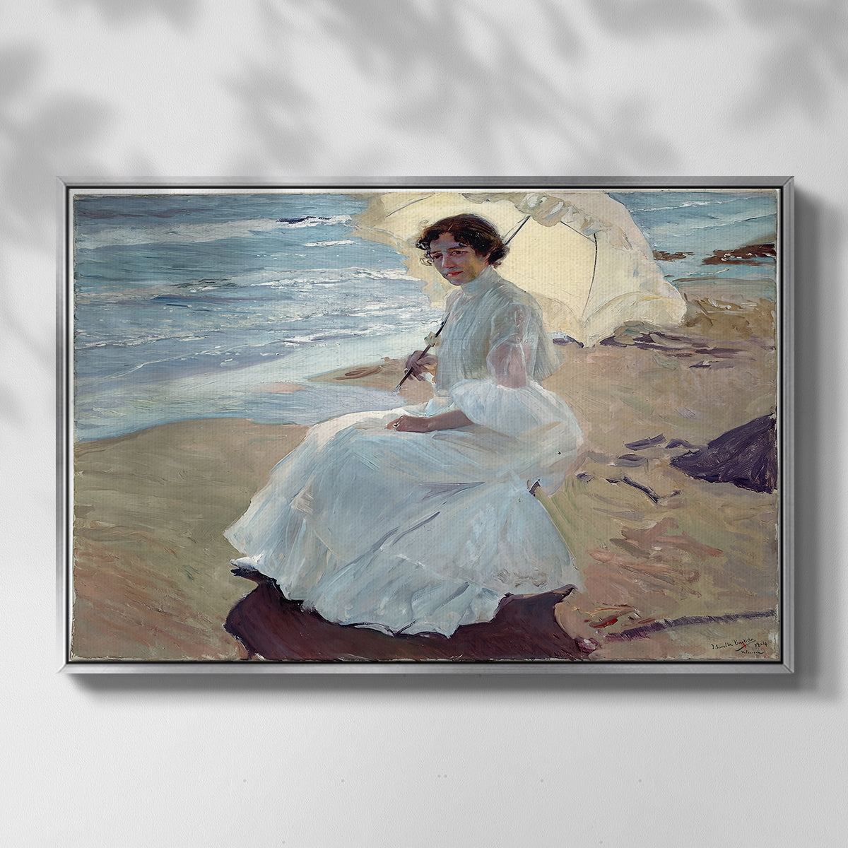 Clotilde on the Beach, 1904 - Floater Framed Canvas Print
