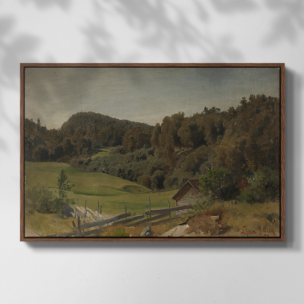Landscape at Ljan, 1858 - Floater Framed Canvas Print