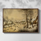 Winter Landscape with Skaters and Bird Trap, 1565 - Floater Framed Canvas Print