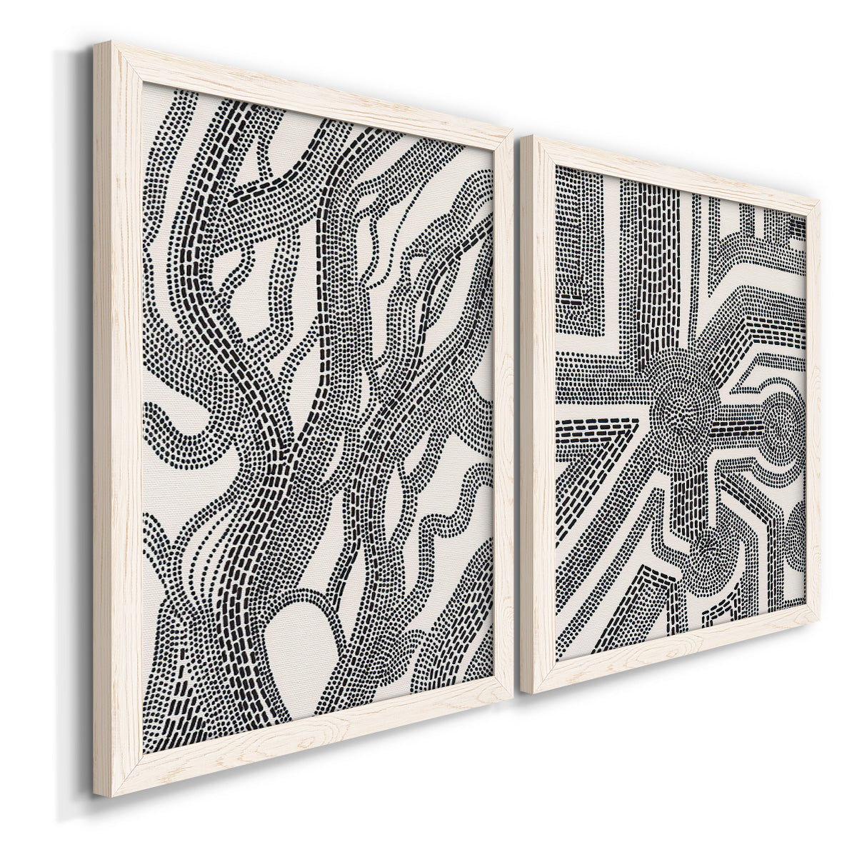 Dots and Dashes I - Premium Framed Canvas 2 Piece Set - Ready to Hang