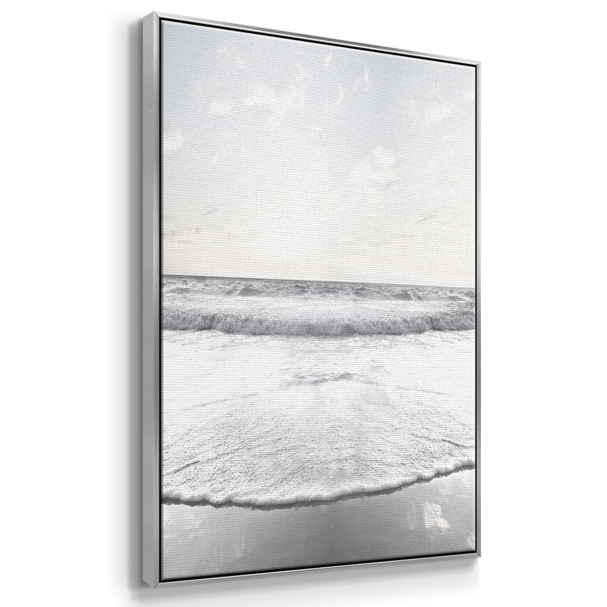 Gentle Tides I - Framed Premium Gallery Wrapped Canvas L Frame 3 Piece Set - Ready to Hang