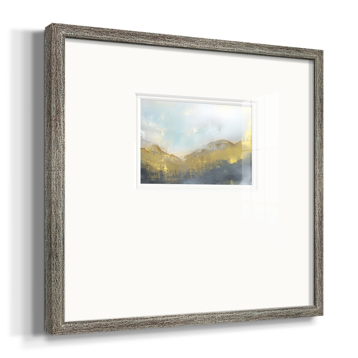 Blue and Gold Abstract IV Premium Framed Print Double Matboard