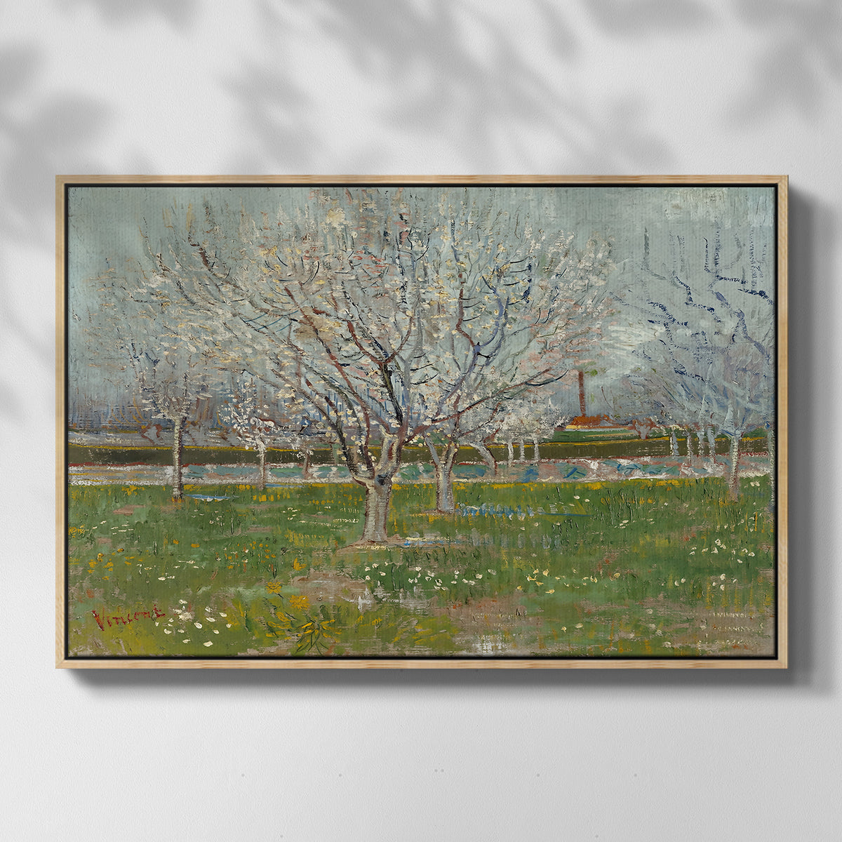 Orchard in Blossom (Plum Trees), 1888 - Floater Framed Canvas Print