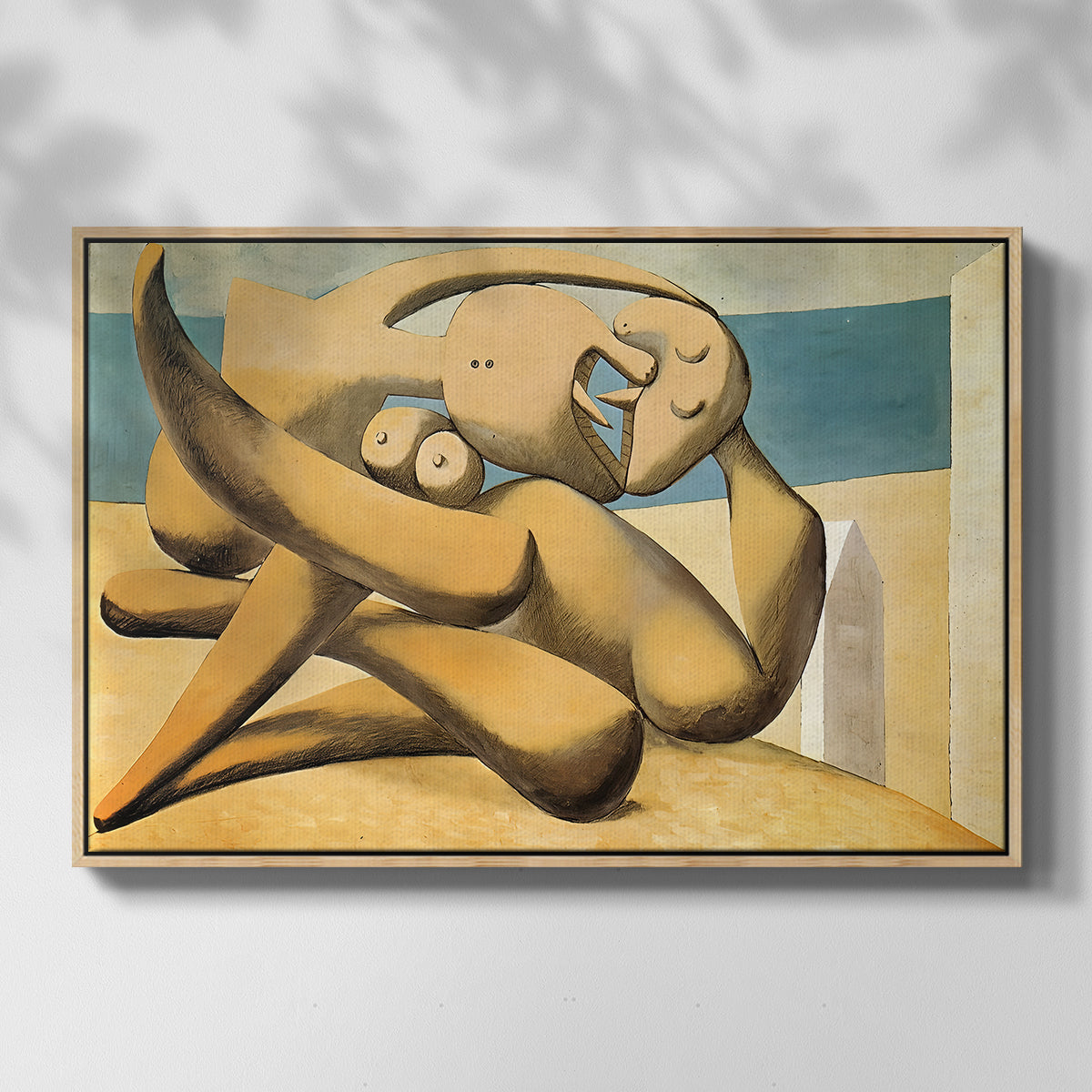 Figures at the Seaside (The Kiss), 1931 - Floater Framed Canvas Print