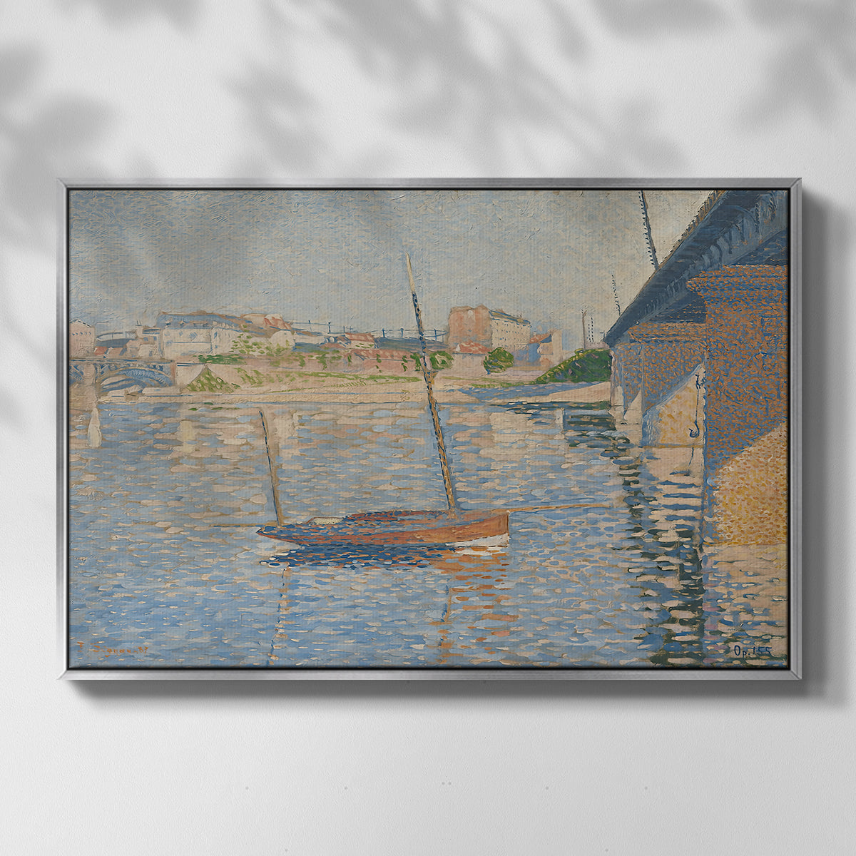 Le Clipper, Asnières, 1887 - Floater Framed Canvas Print