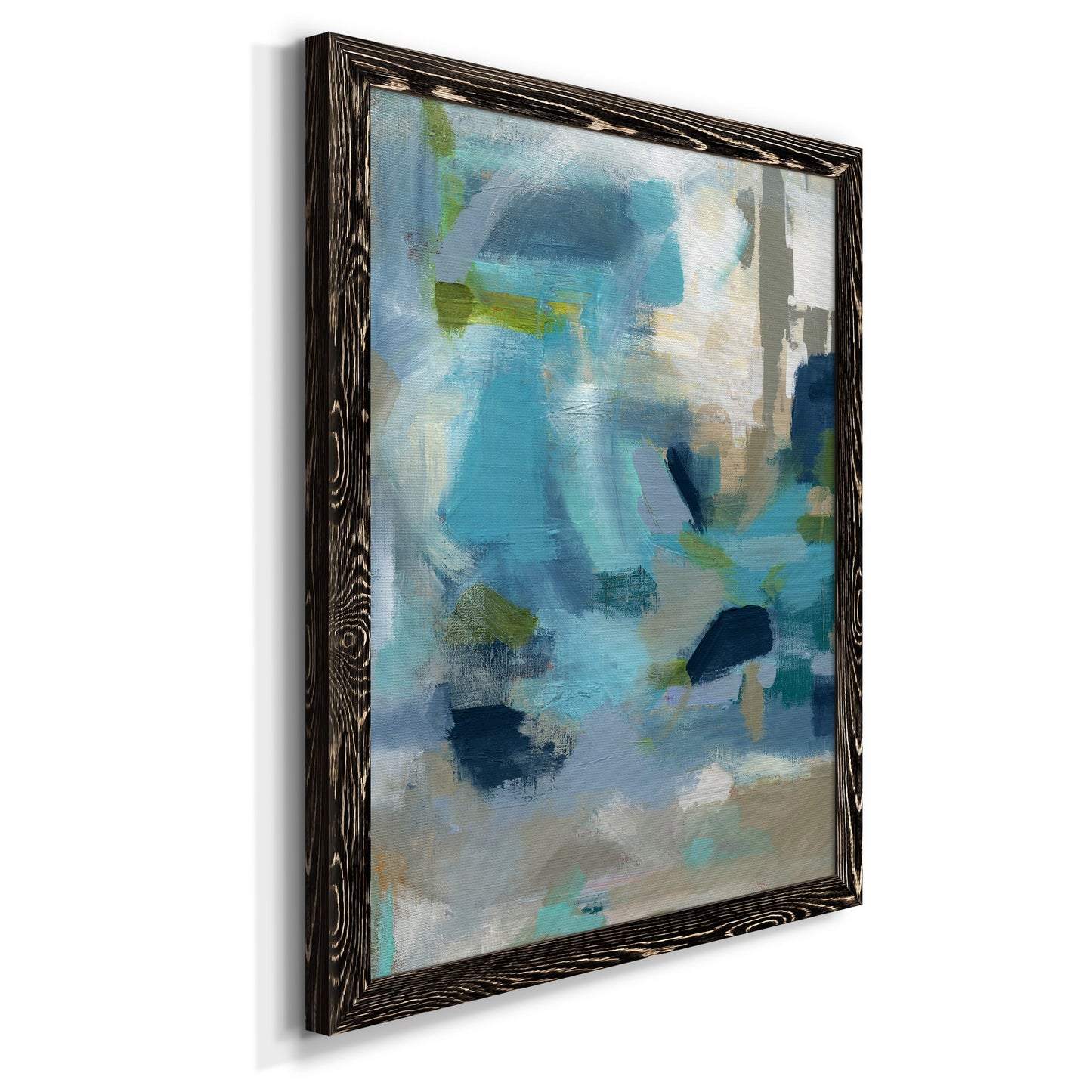 Circle the Beachfront - Barnwood Framed Canvas Print