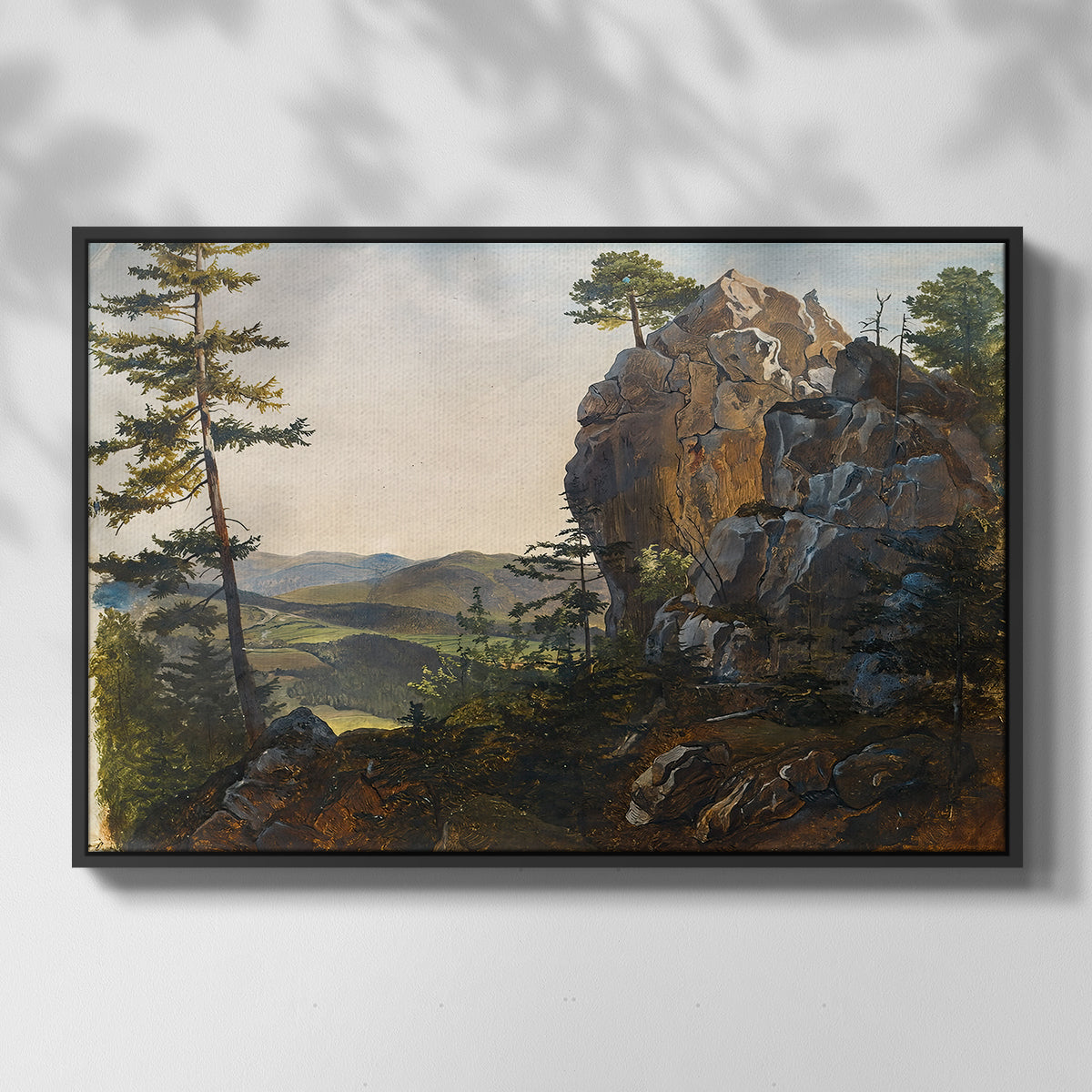 Landscape with the Balbersteine near Miesenbach, 1839 - Floater Framed Canvas Print