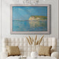 Impressionist coastal low-tide seascape at Pourville by Claude Monet in an ornate weathered white frame displayed in a neutral-toned interior setting.