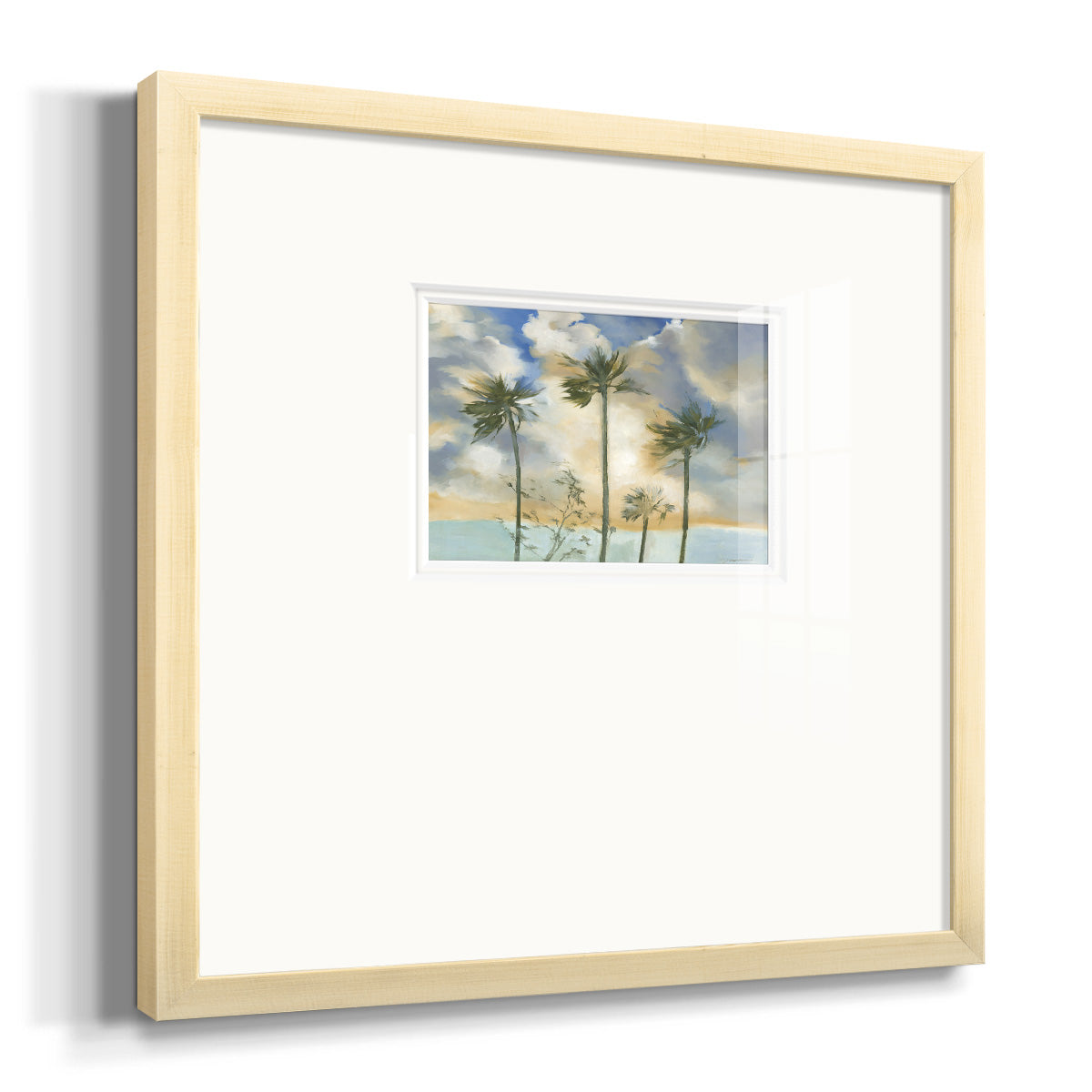 Palms in the Wind Premium Framed Print Double Matboard