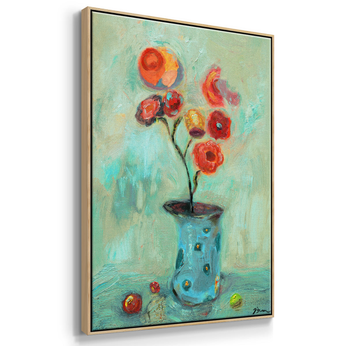 Orange Pop - Framed Premium Gallery Wrapped Canvas L Frame - Ready to Hang