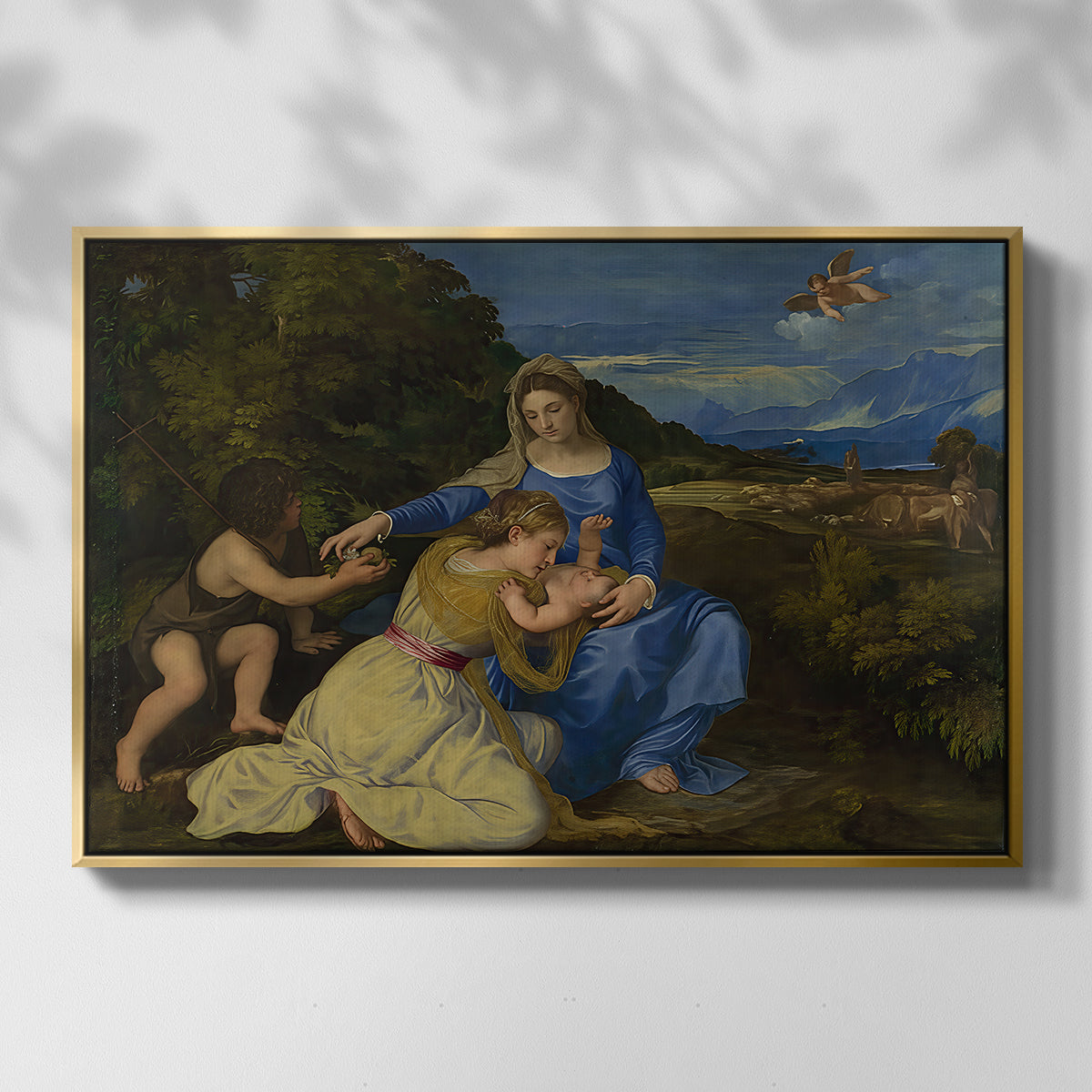 The Aldobrandini Madonna, 1532 - Floater Framed Canvas Print