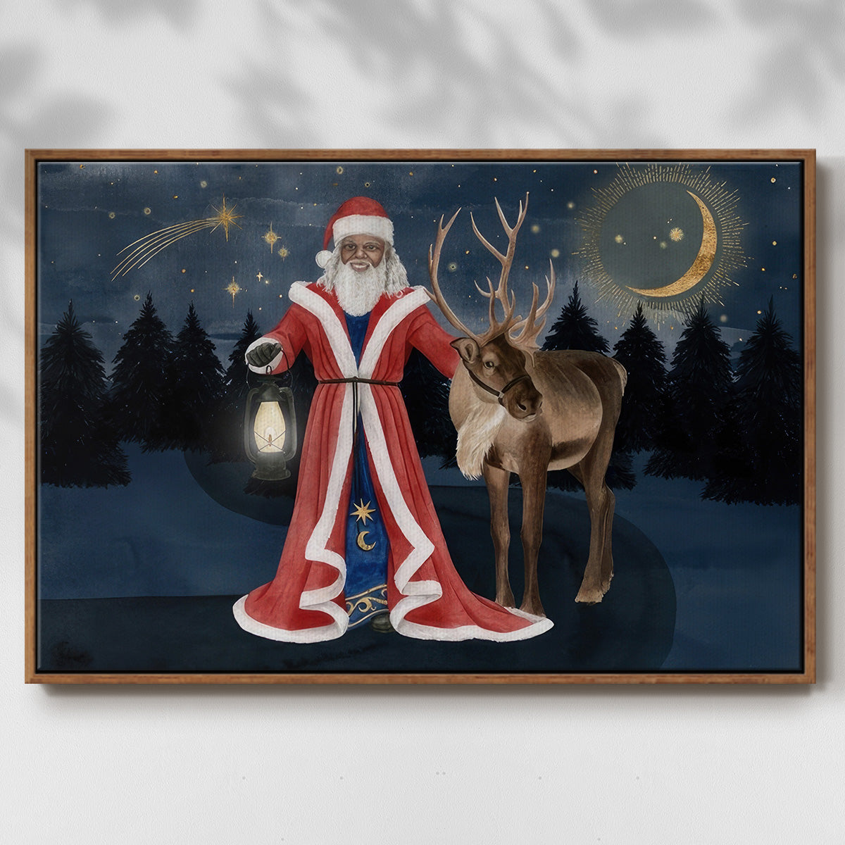 Celestial Christmas Collection A - Framed Gallery Wrapped Canvas in Floating Frame