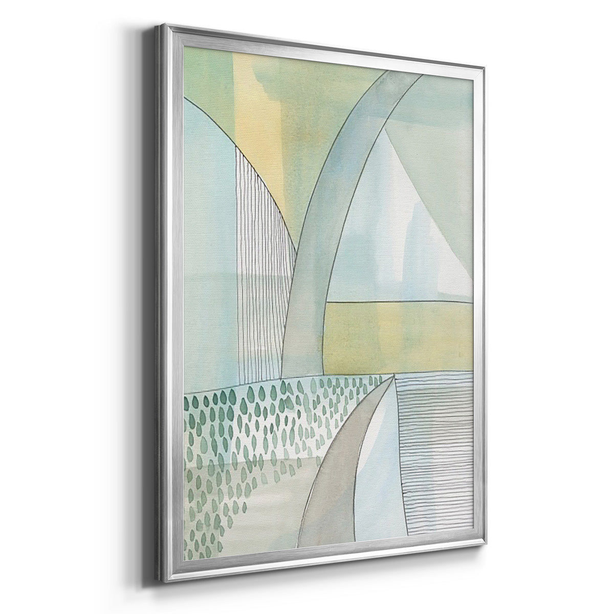 Mint Reflection II - Modern Framed Canvas Print