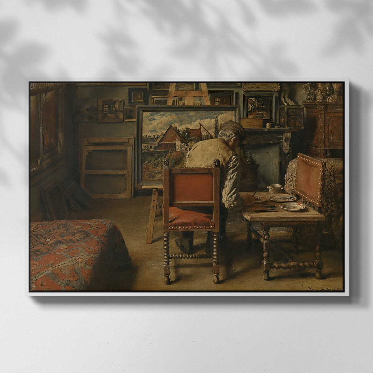 The Retoucher (The Restorer), 1876 - Floater Framed Canvas Print