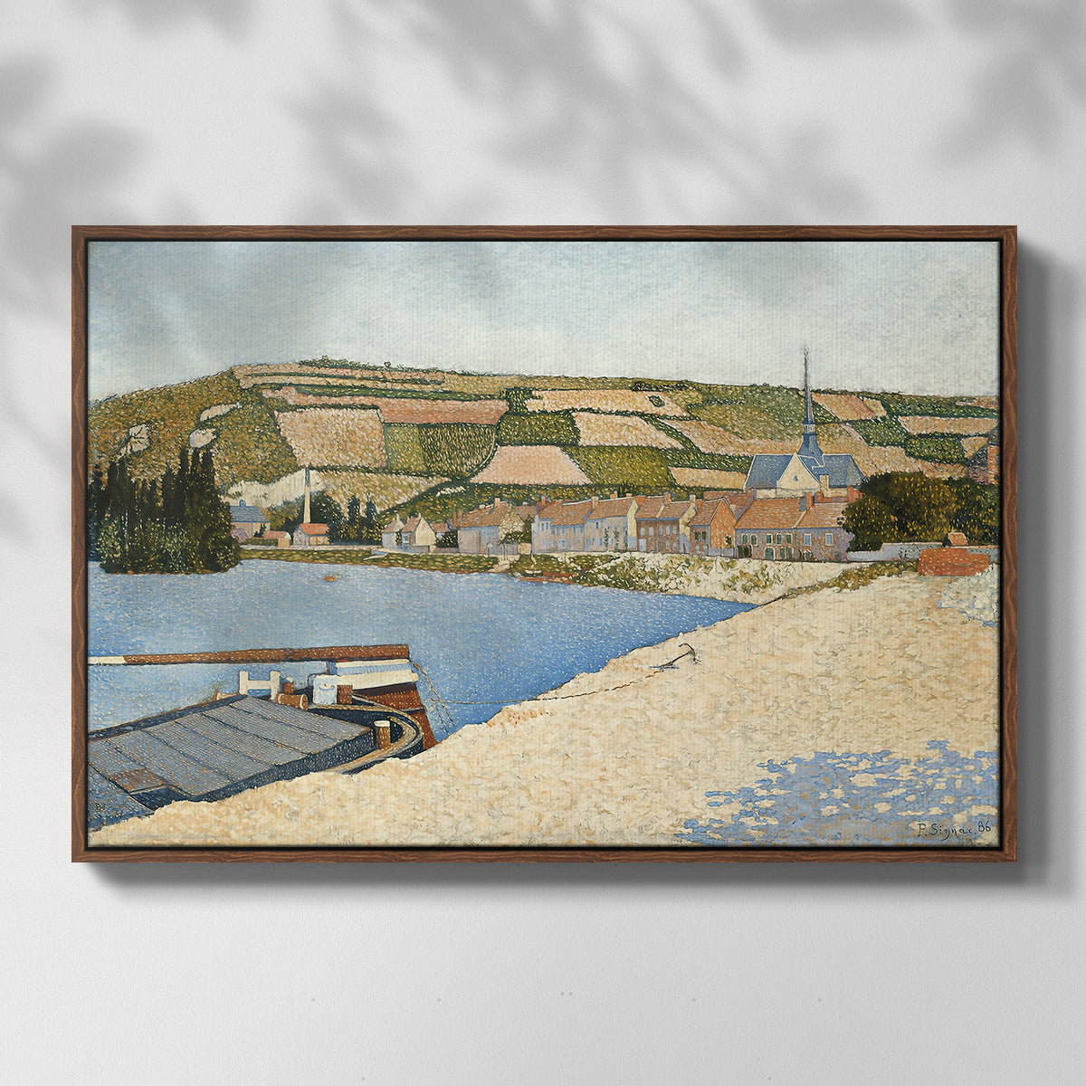 The Riverbank, Les Andelys, 1886 - Floater Framed Canvas Print