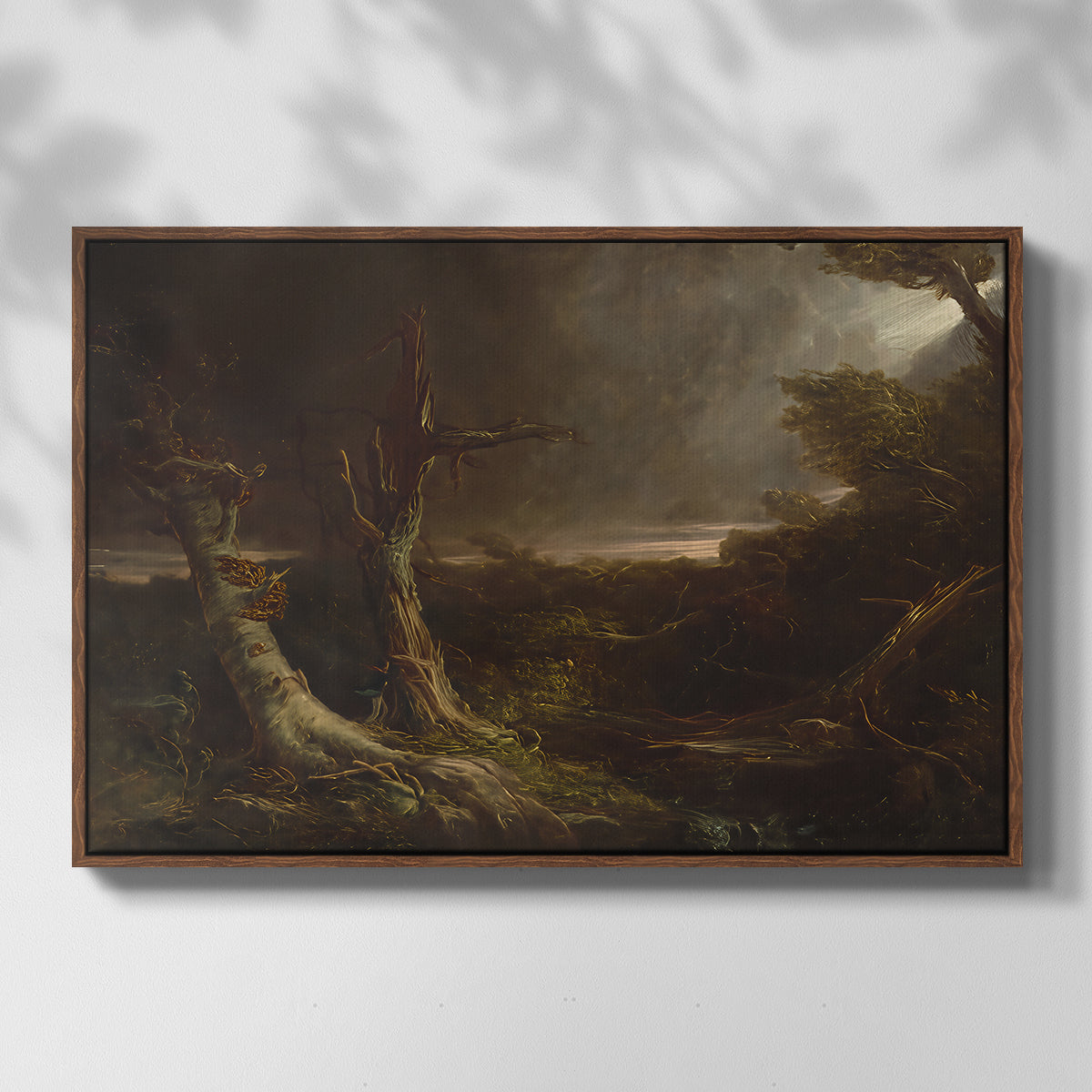 Tornado in an American Forest, 1835 - Floater Framed Canvas Print