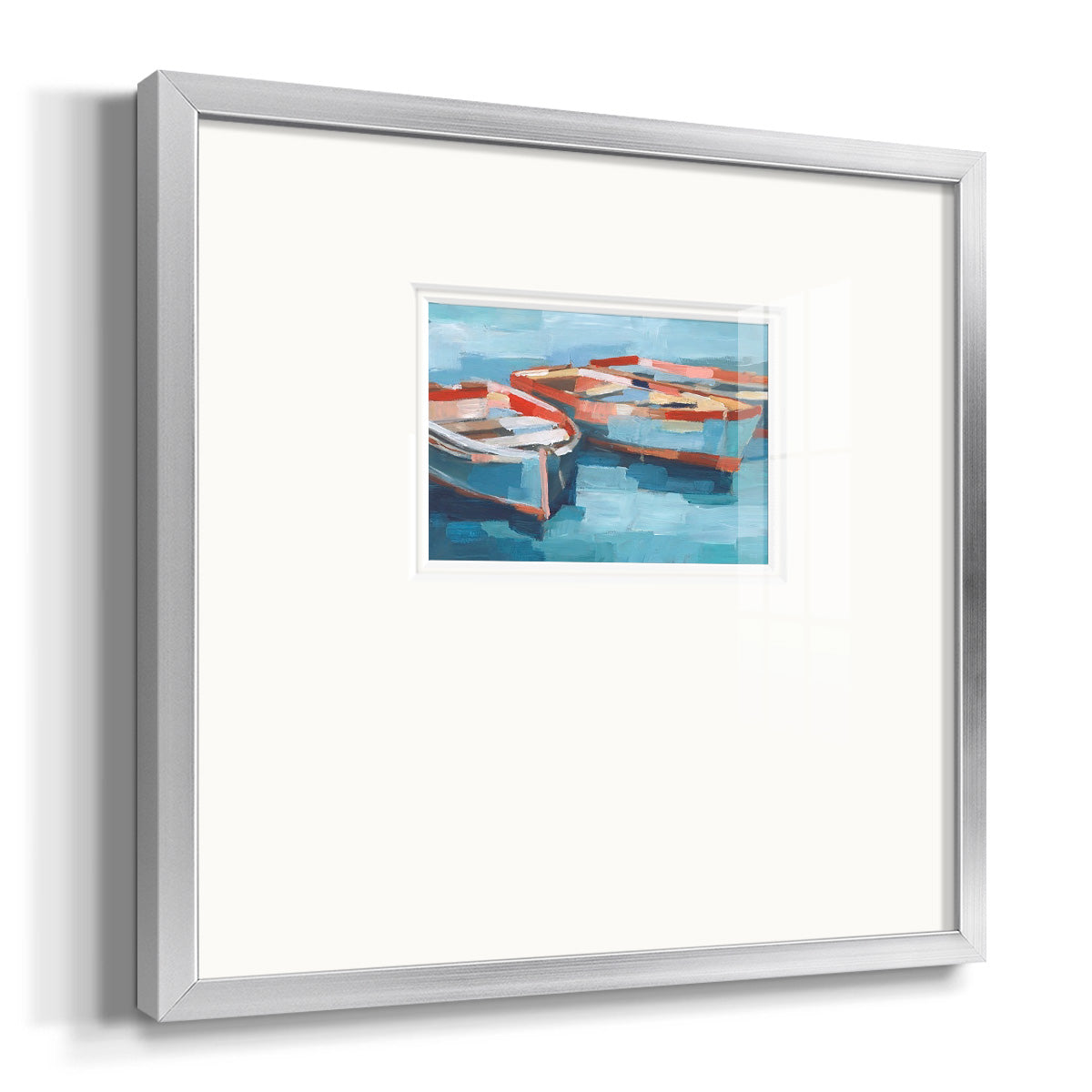 Primary Boats II Premium Framed Print Double Matboard