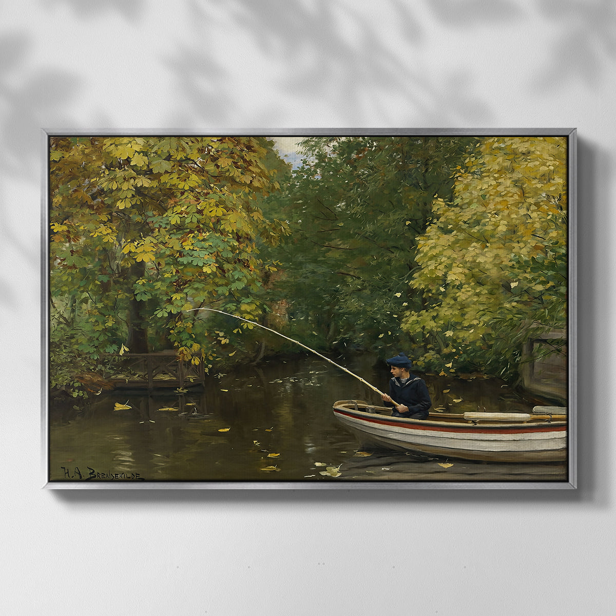 Fishing Boy, c. 1890 - Floater Framed Canvas Print