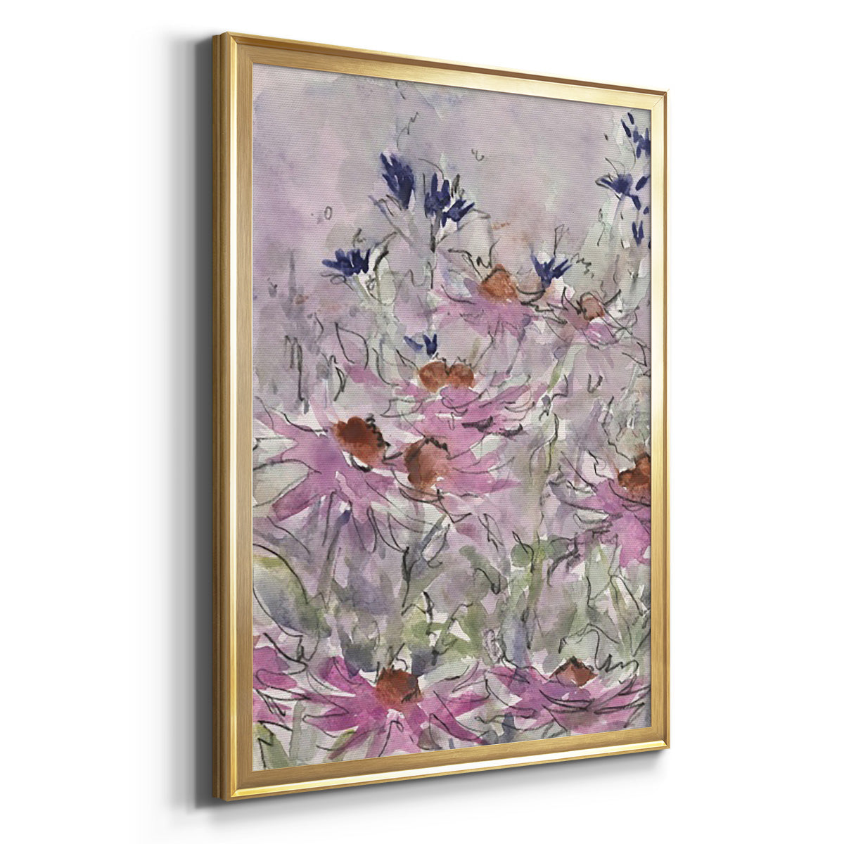 Floral Entertainment II - Modern Framed Canvas Print