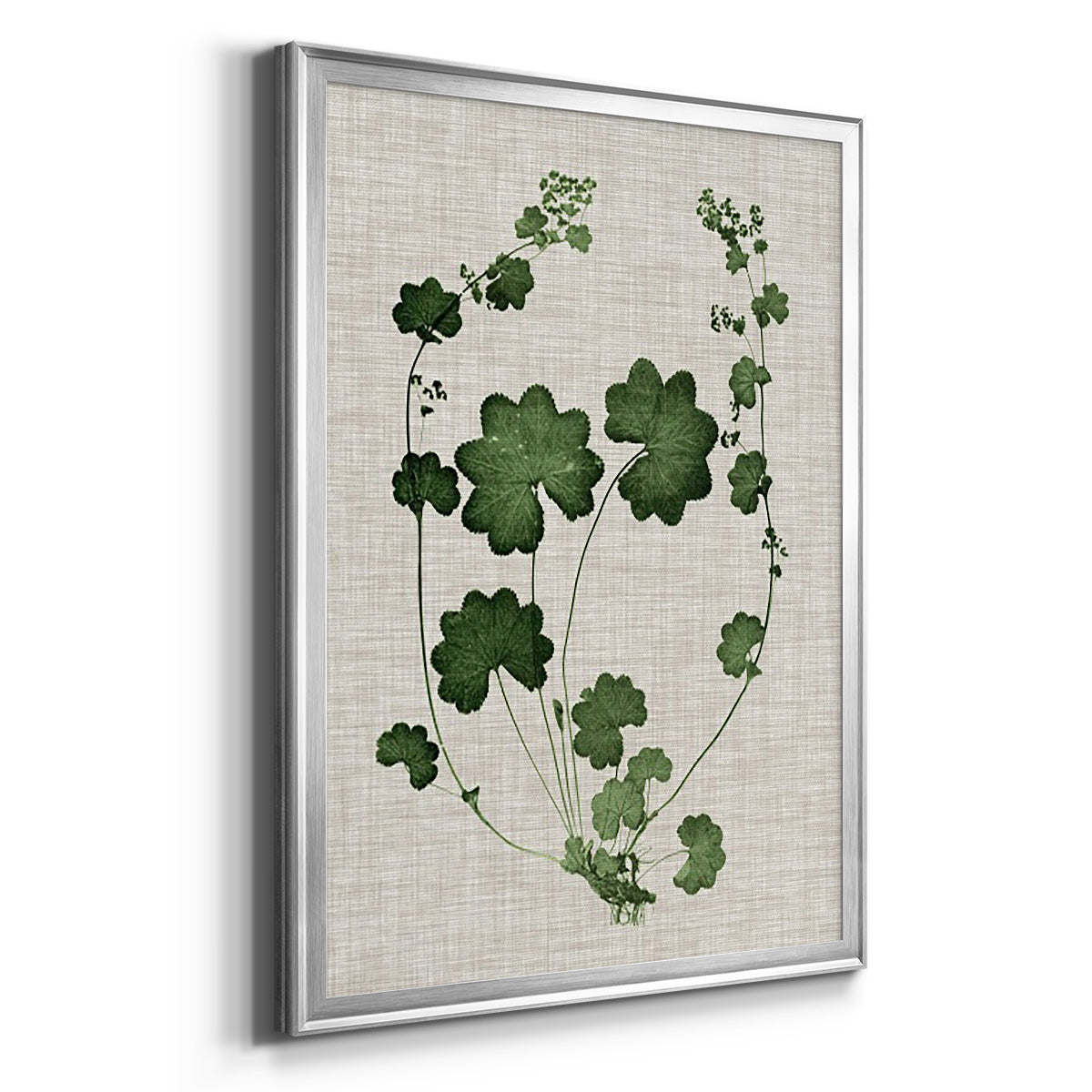 Forest Foliage on Linen II - Modern Framed Canvas Print