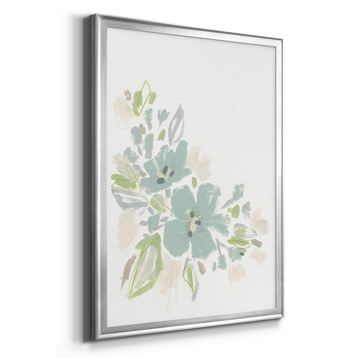 Seafoam Petals I - Modern Framed Canvas Print