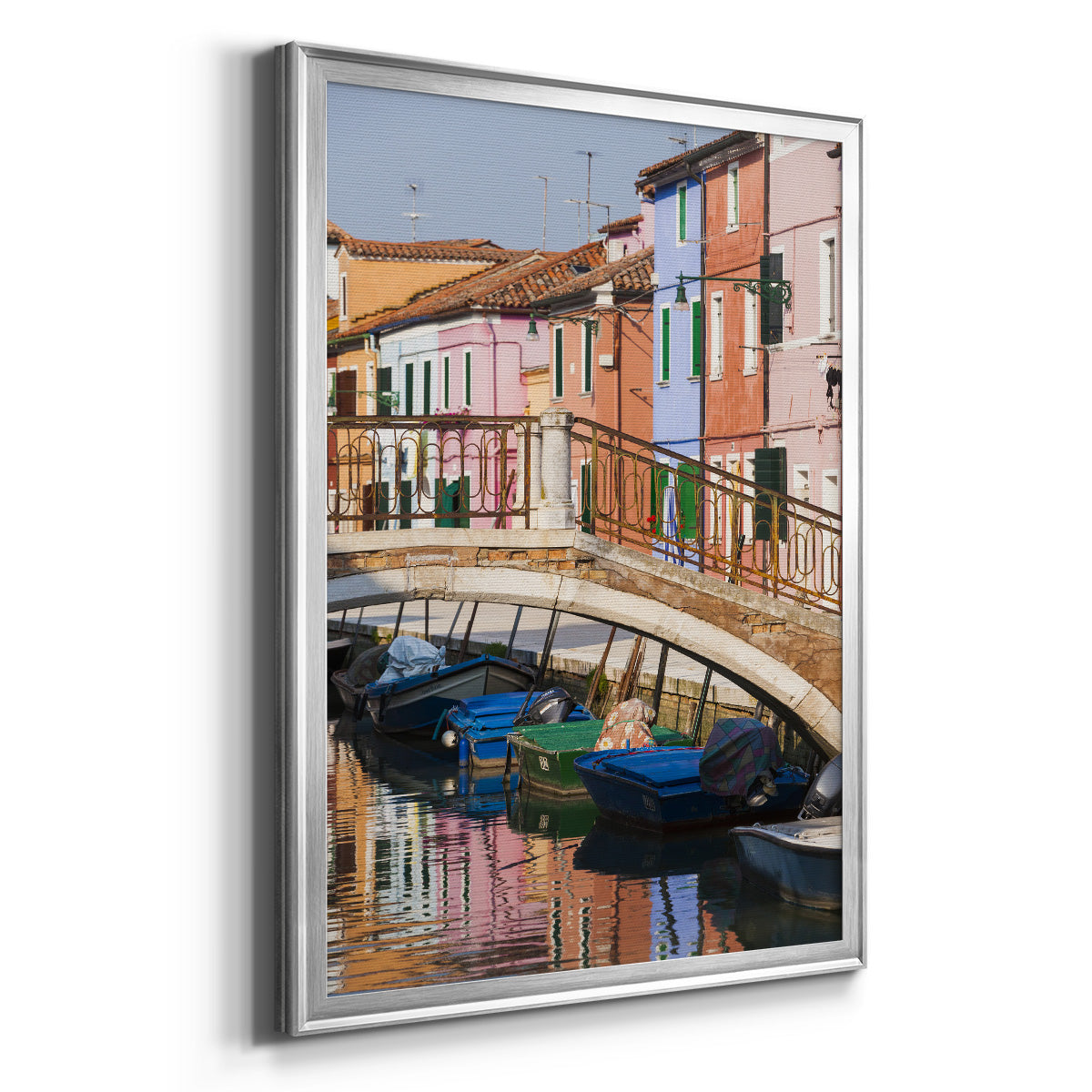 Colorful Canal - Modern Framed Canvas Print