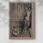 Canvas art print of a stylized figure with decorative costume and bold tones with a soft shadow on a white background.