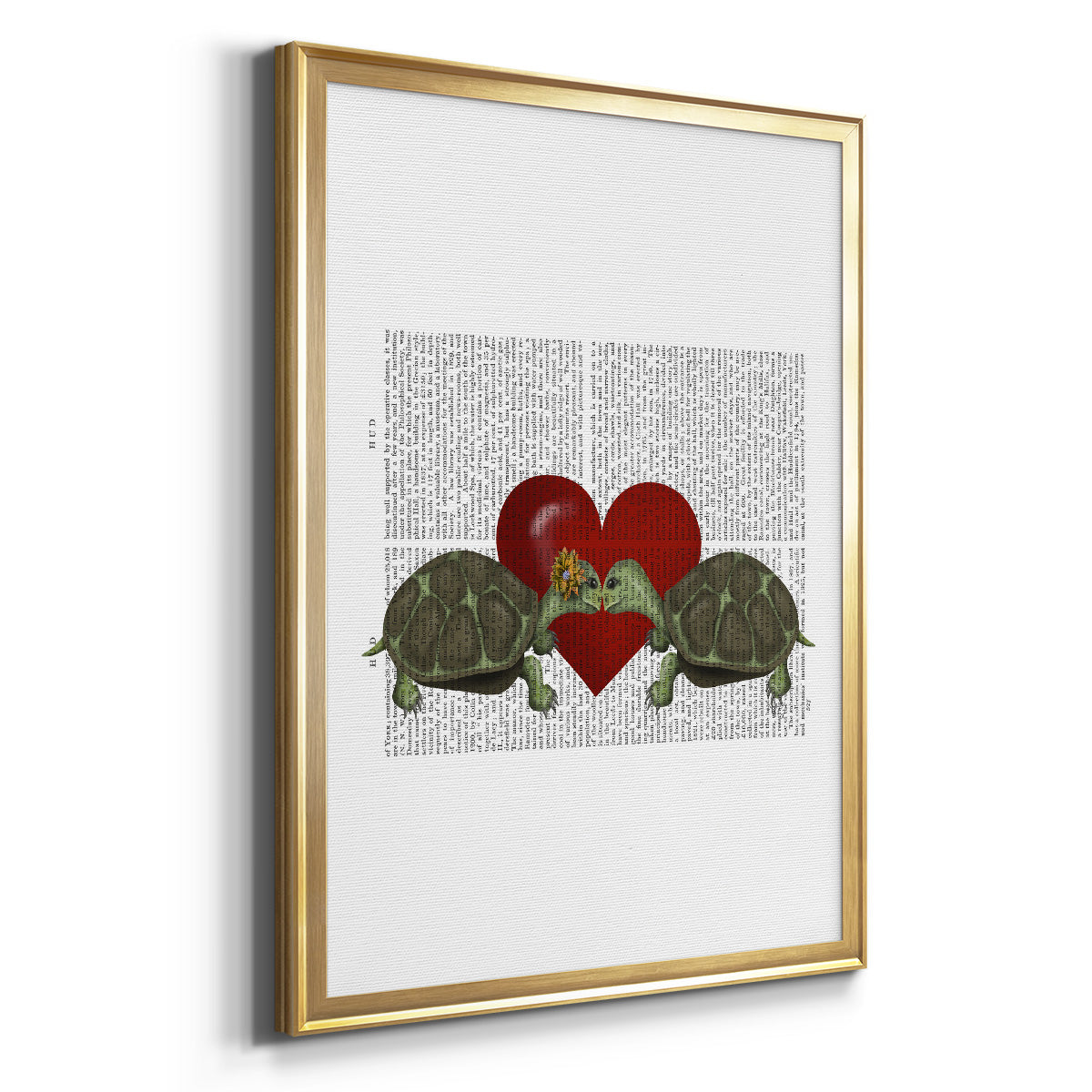 Turtle Kiss - Modern Framed Canvas Print